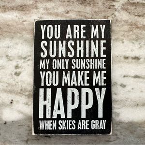 You Are My Sunshine Wood Decorative Postcard Plaque - Spring Decor